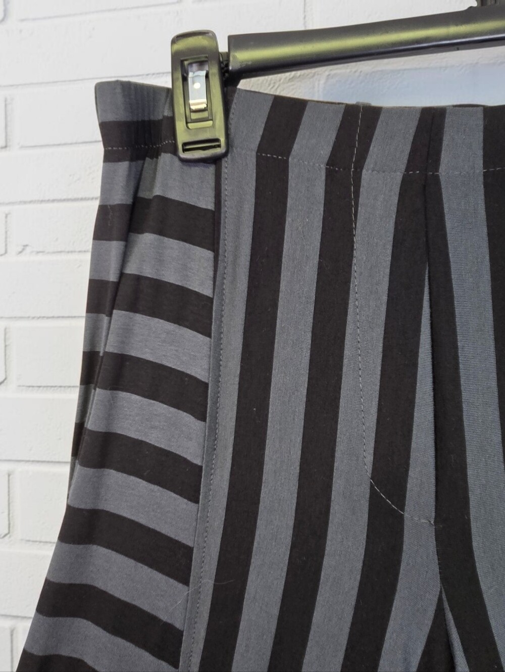 Alembika Knit Lantern Pant Black Grey Stripes Wide Leg Art To Wear Size 3 / Med - Picture 5 of 16